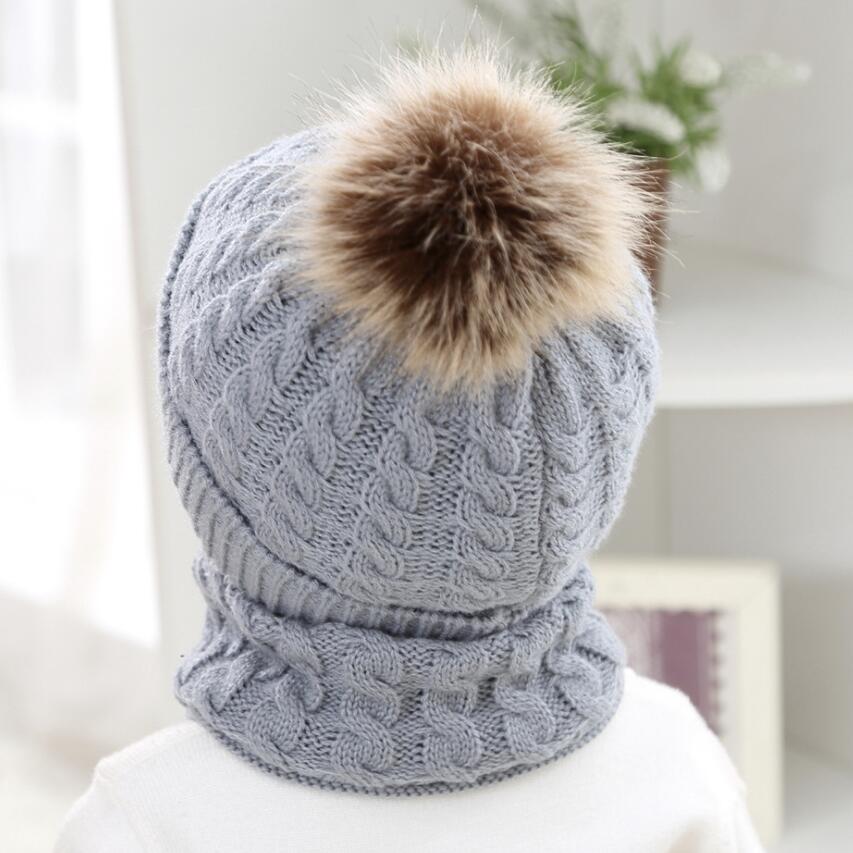 Winter Baby Girls Hats Scarf Set Soft Warm Children Pompom Accessories For 0-2 Years Kids Spring Autumn Caps