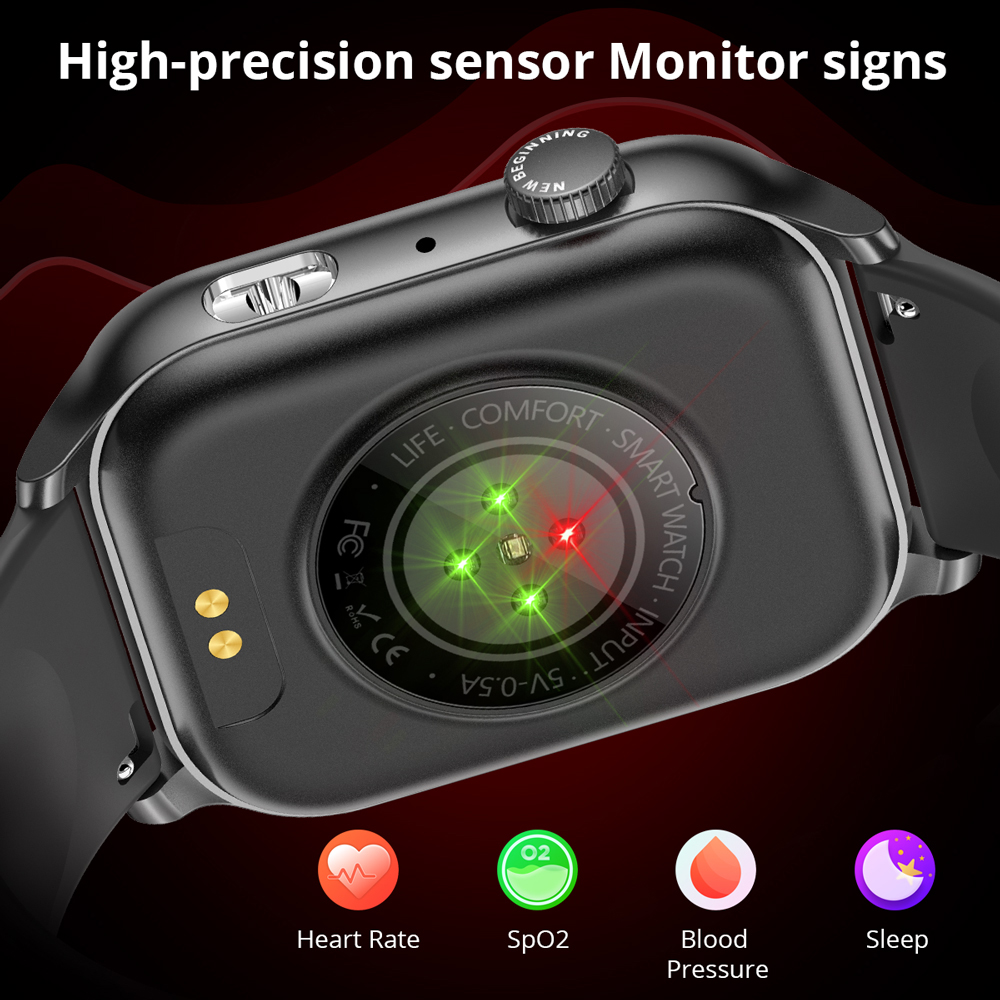 Reloj inteligente COLMI P78 AMOLED con pantalla de 1,95 pulgadas con linterna y llamadas de voz más de 100 modos deportivos Monitor de salud reloj inteligente para hombres y mujeres
