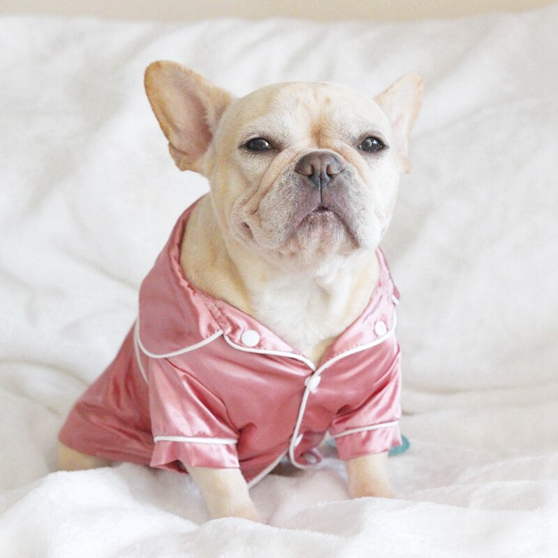 Pijama de Bulldog Francés de seda suave, pijama para perros pequeños, ropa para mascotas, camisa para perro, pijamas de verano 1.