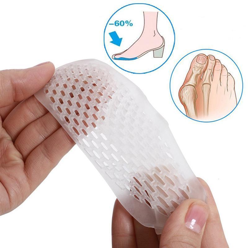 1 paar Rosa Silikon Gel Vorfuß Kissen Pads Schmerzen Linderung Atmungsaktive Schutz für Frauen Fußpflege Pads Ball von Fuß