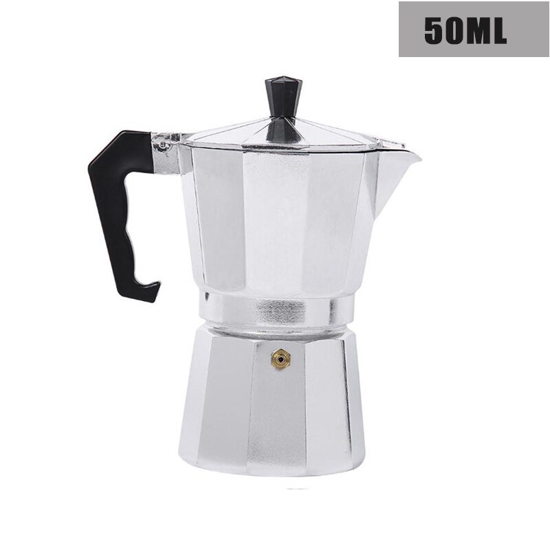 MICCK Mocha Coffee Maker Aluminum Mocha Pot Espresso Percolator Pot Gas Stove Heating Coffee Pot Italian Maker Barista Tools: Slvier 50ml