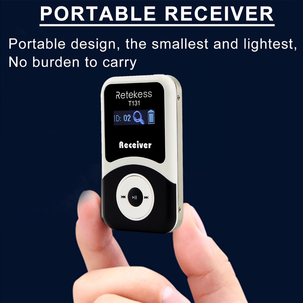 Retekess T131 Wireless Receiver for Tour Guide system Simultaneous Translation Interpretation Teaching System Meeting Church