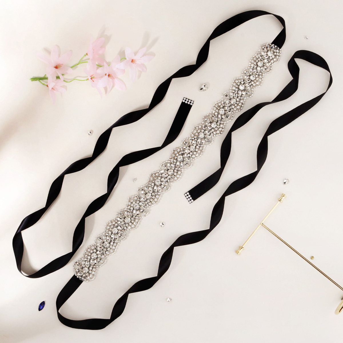 Cintura Da Sposa In Oro Rosa Sottile Abi Da Sposa Nastri Con Pietre Di Fiine Della Cintura Di Strass In Cristallo Ballo Da Ballo YS857 Da 15,36 € | DHgate