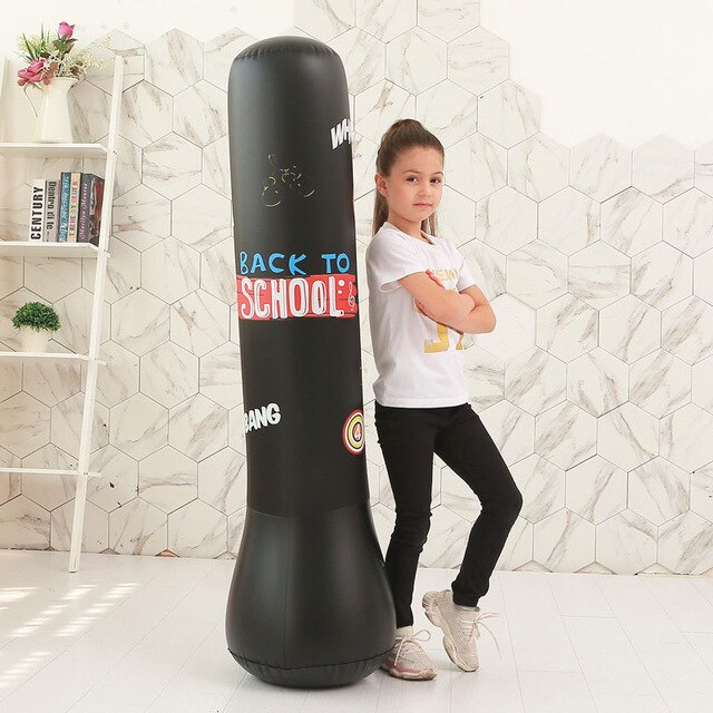 Inflatable Stress Punching Tower Bag Boxing Standing Water Base Training Fitness Pressure Relief Bounce Back Sandbag 1.6M: 1.6m cartoon