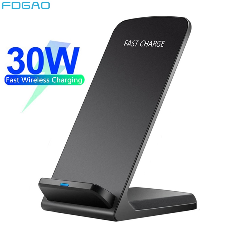 Fdgao 30W Qi Wireless Charger Stand Voor Iphone 12 11 Xs Xr X 8 Samsung S20 S10 Inductie Snelle opladen Dock Station Telefoon Lading