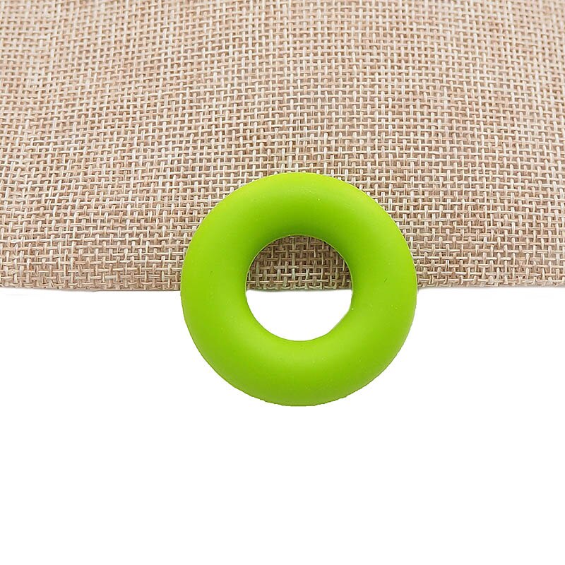 Chenkai-anneau de dentition Silicone sans BPA | Perles de donuts pour bébé, pour la fabrication bricolage, accessoires de jouets, 50 pièces: Chartreuse