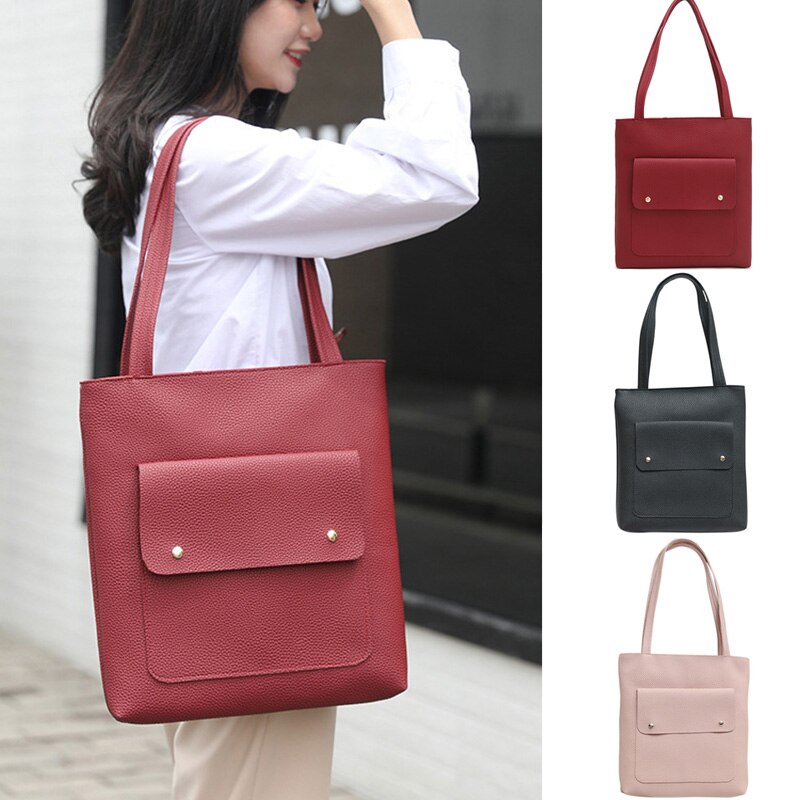 Vrouwen Lederen Handtas Lichee Patroon Grote Capaciteit Messenger Bag Voor Outdoor B2Cshop