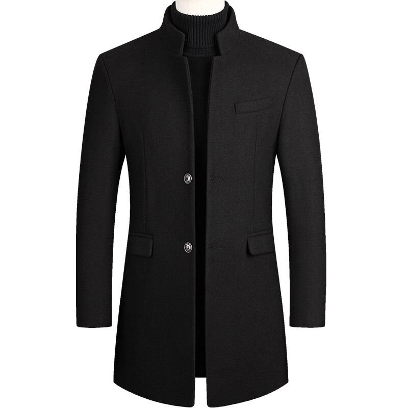 Herren Mäntel, herren Peacoat,winter Mantel Männer, wolle Mantel Männer, herren Mäntel und Jacken, mantel Männer, abrigos Hombre Invierno Hombre: Black / L