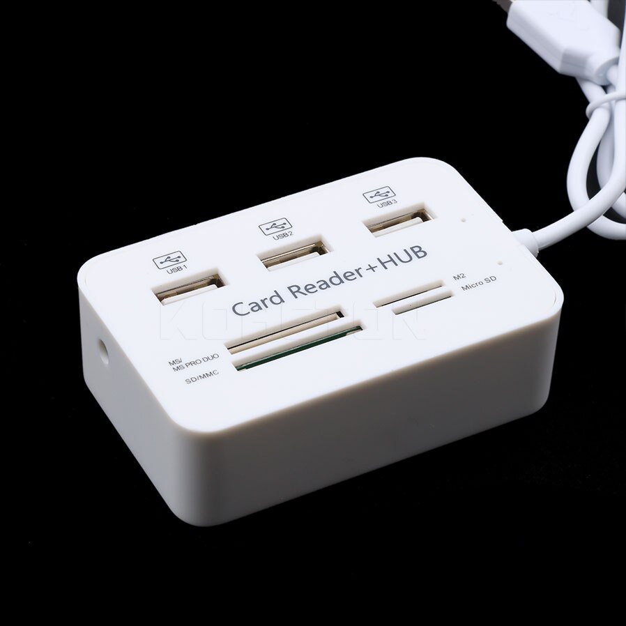 kebidu Micro USB Hub Combo 2.0 3 Ports Card Reader Multi USB Splitter Hub USB Combo All In One for PC Computer Accessories