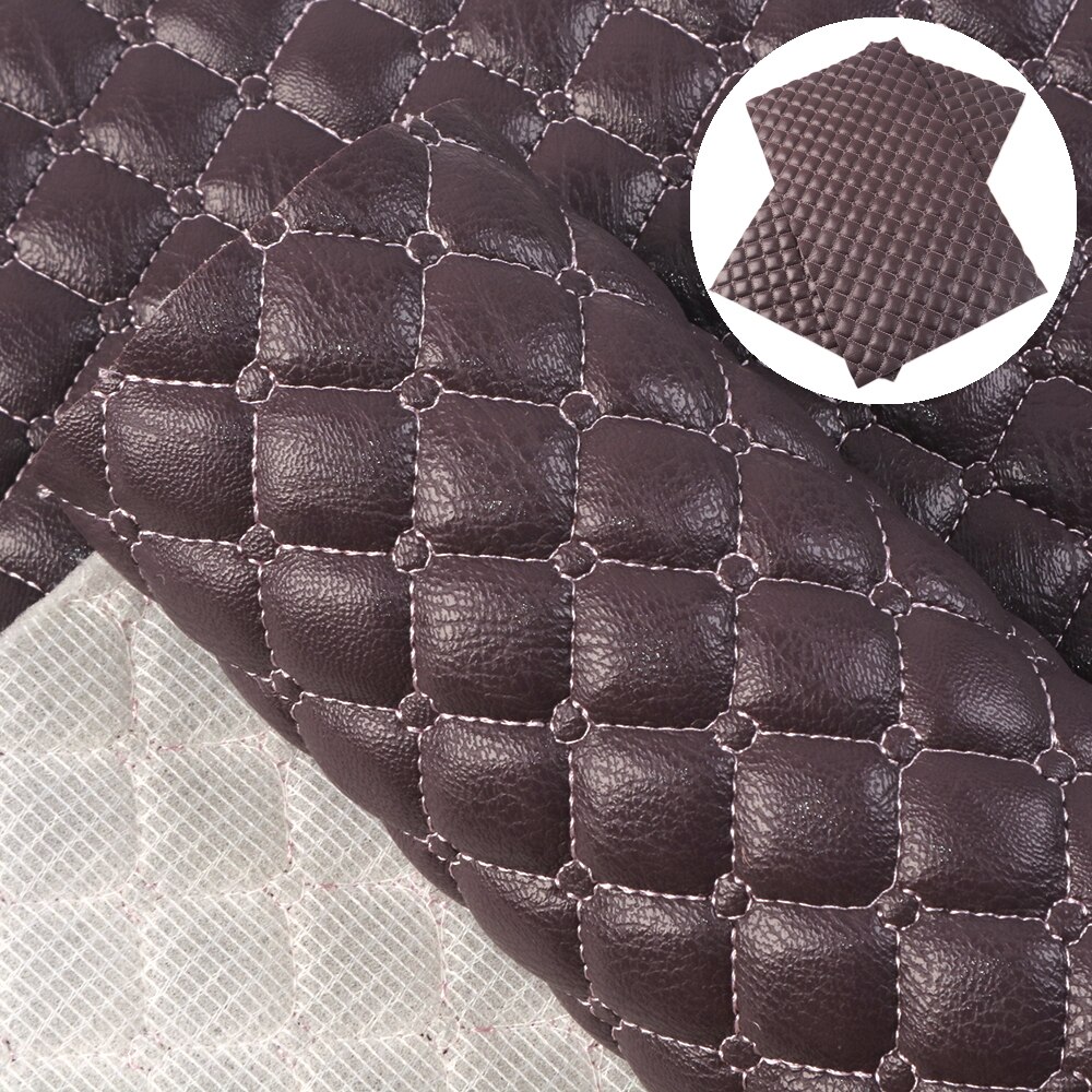 20x33cm Bump Texture Synthetic Leather Fabric Sheets Grid Pattern Quilted Cotton Faux Leather Sheets DIY Bag Sewing,1Yc7500: 1091393007