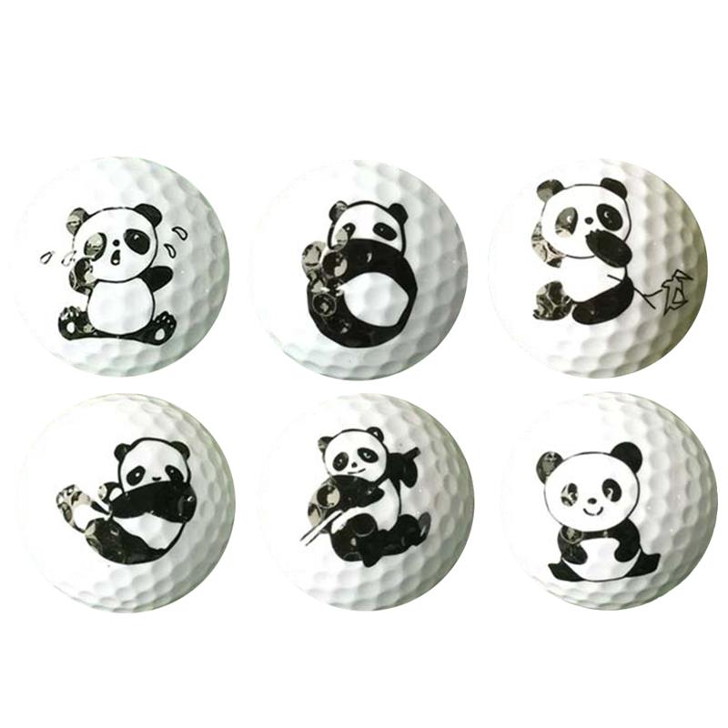 6pcs Cartoon Panda Golf Ball Portable Soft Durable Training Ball Golf Ball Golf Practice Ball for Outdoor Outside Home: Default Title