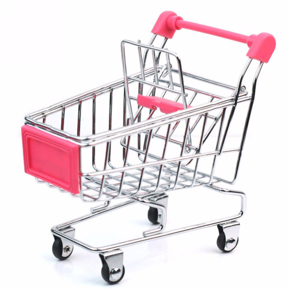 Citygirl Mini Shopping Cart Supermarket Handcart Utility Mode Storage Trolley Toy Random Color