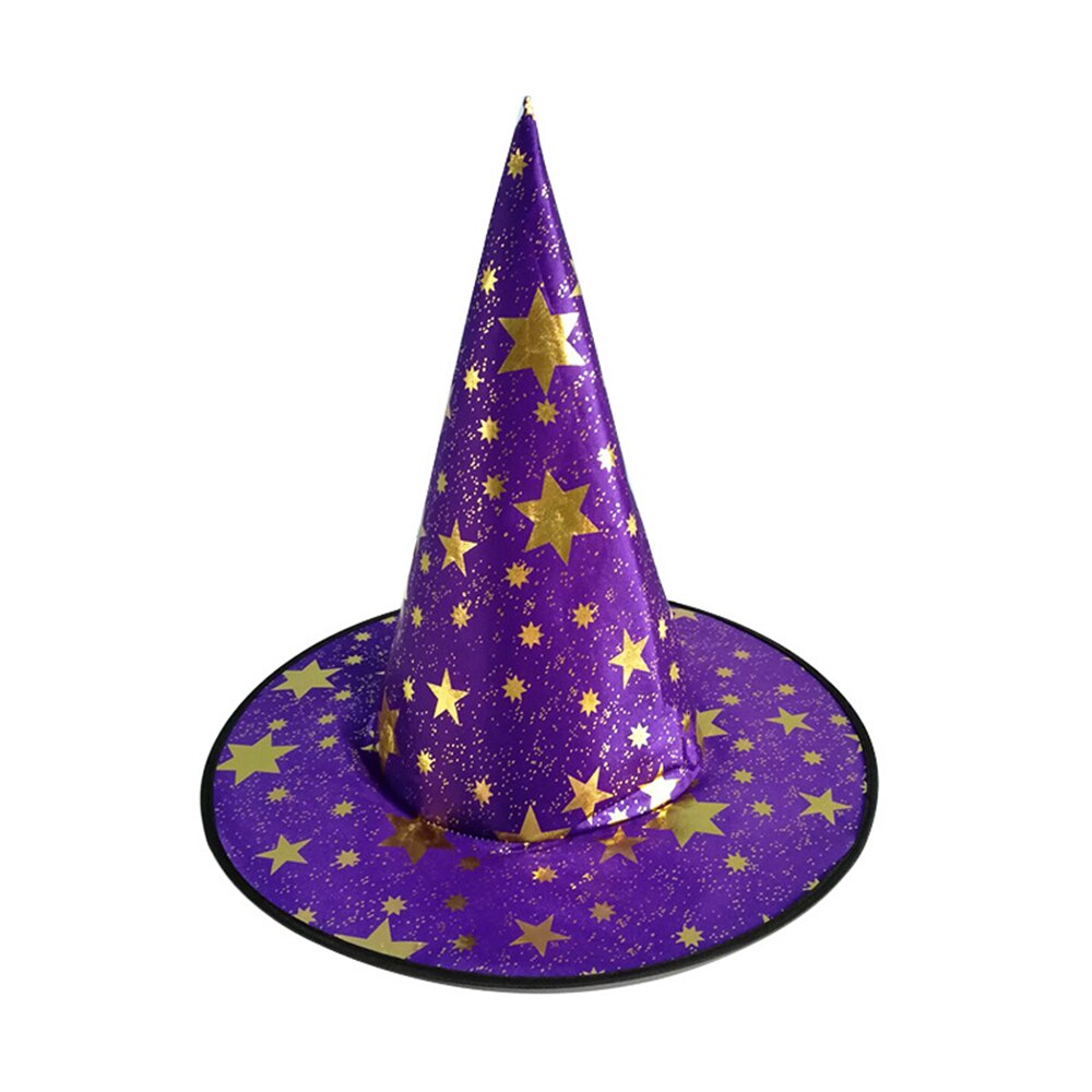 Halloween Witch Hats Masquerade Wizard Top Hat Party Cap Cosplay Costume Halloween Fancy Dress Decor for Adults Children: Purple