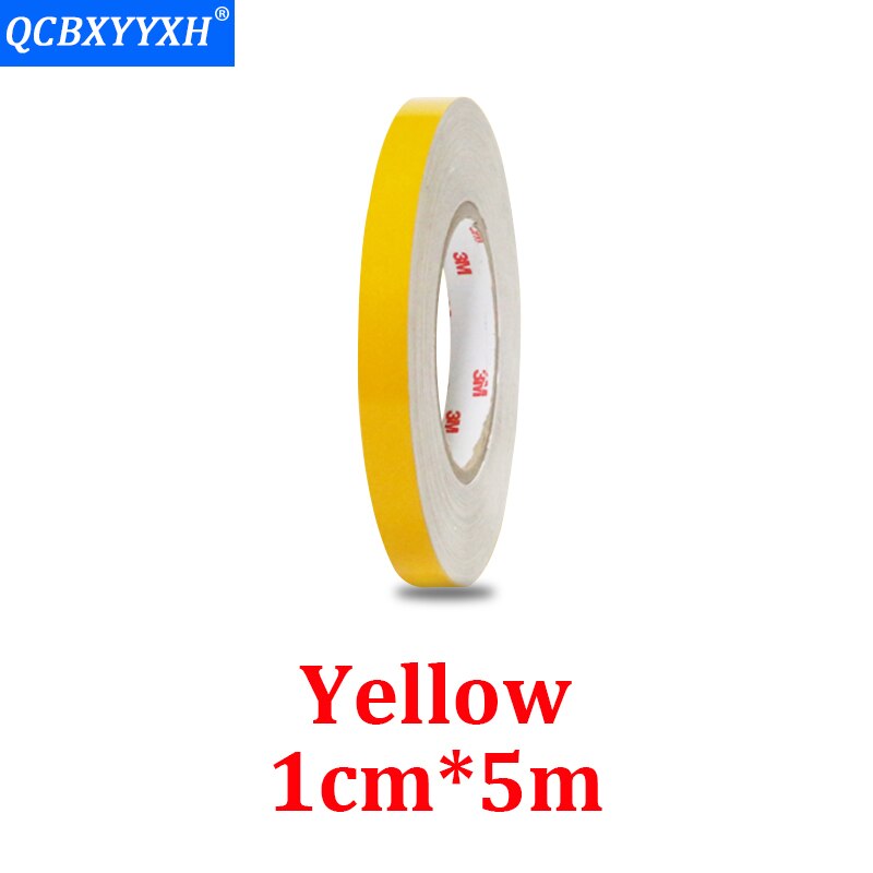 QCBXYYXH 5M * 1CM tiras reflectantes pegatinas coche-estilismo decoración de la motocicleta automóviles bicicletas de seguridad advertencia cintas para marcar: Amarillo