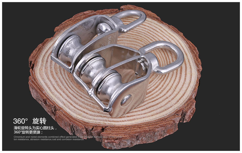 304 roestvrijstalen enkele/dubbele katrollen  m15 m20 m25 m32 m50-m100 draadkabelketting tractie katrollen hefgewicht dragende katrol