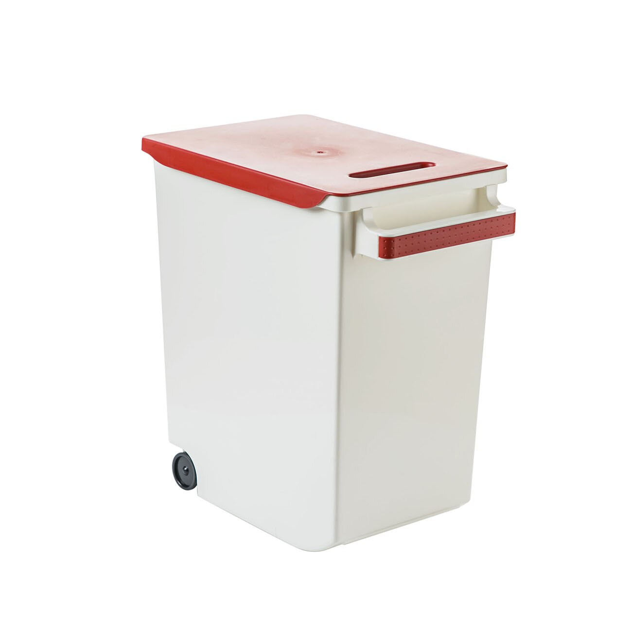 10/15KG grande boîte de rangement de riz de cuisine avec la caisse de récipient de farine de Grain de roue boîtes de récipient de riz en plastique bac scellé anti-poussière: 15KG Red