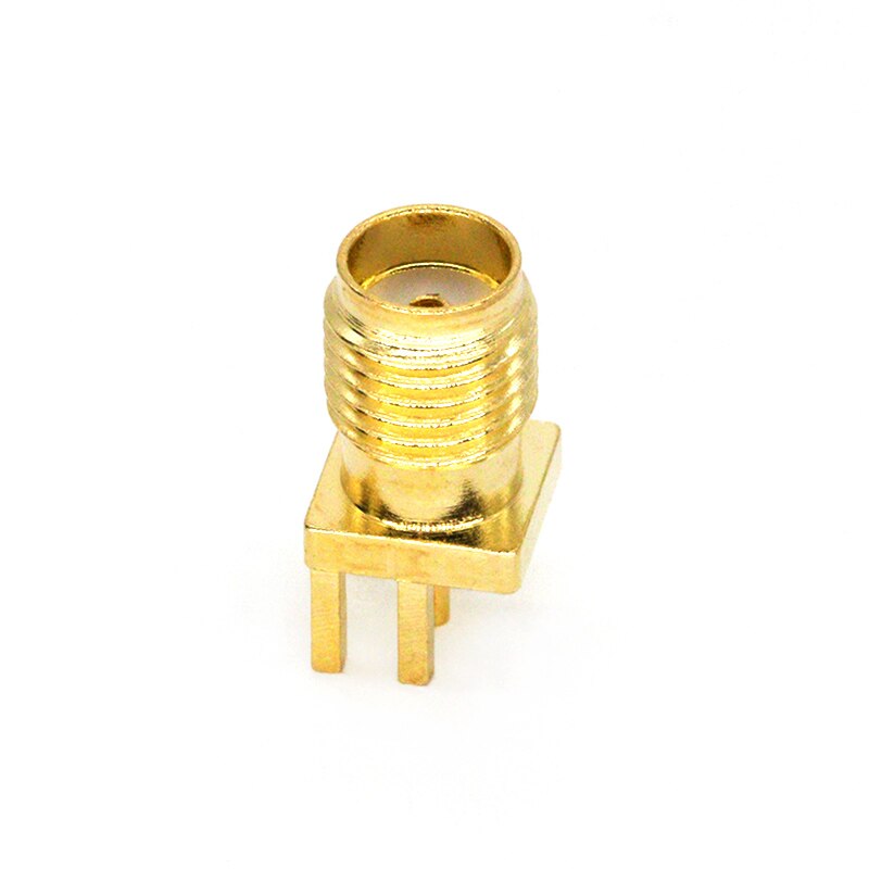 10 Uds 1,6mm SMA clavija soldadura hembra tuerca borde PCB Clip montaje recto oro plateado RF conector soldadura de receptáculo