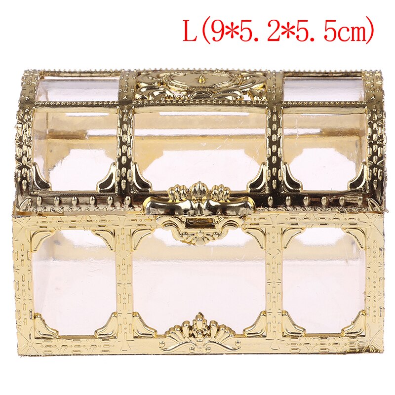 Boîte à bijoux, trésor du bibelot de l'organisateur Transparent Mini coffre de rangement pour la maison, objets de collection, maquillage de bureau en bonbons boîte à bijoux Pirate: LGD