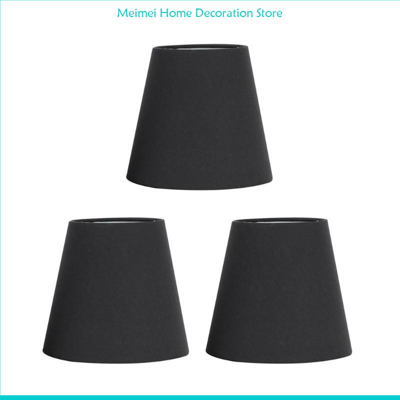 Pack H7BF 3 petites lampes Clip sur les housses lampe Éclairage accessoire PVC Texture tissu pour lustre: Black