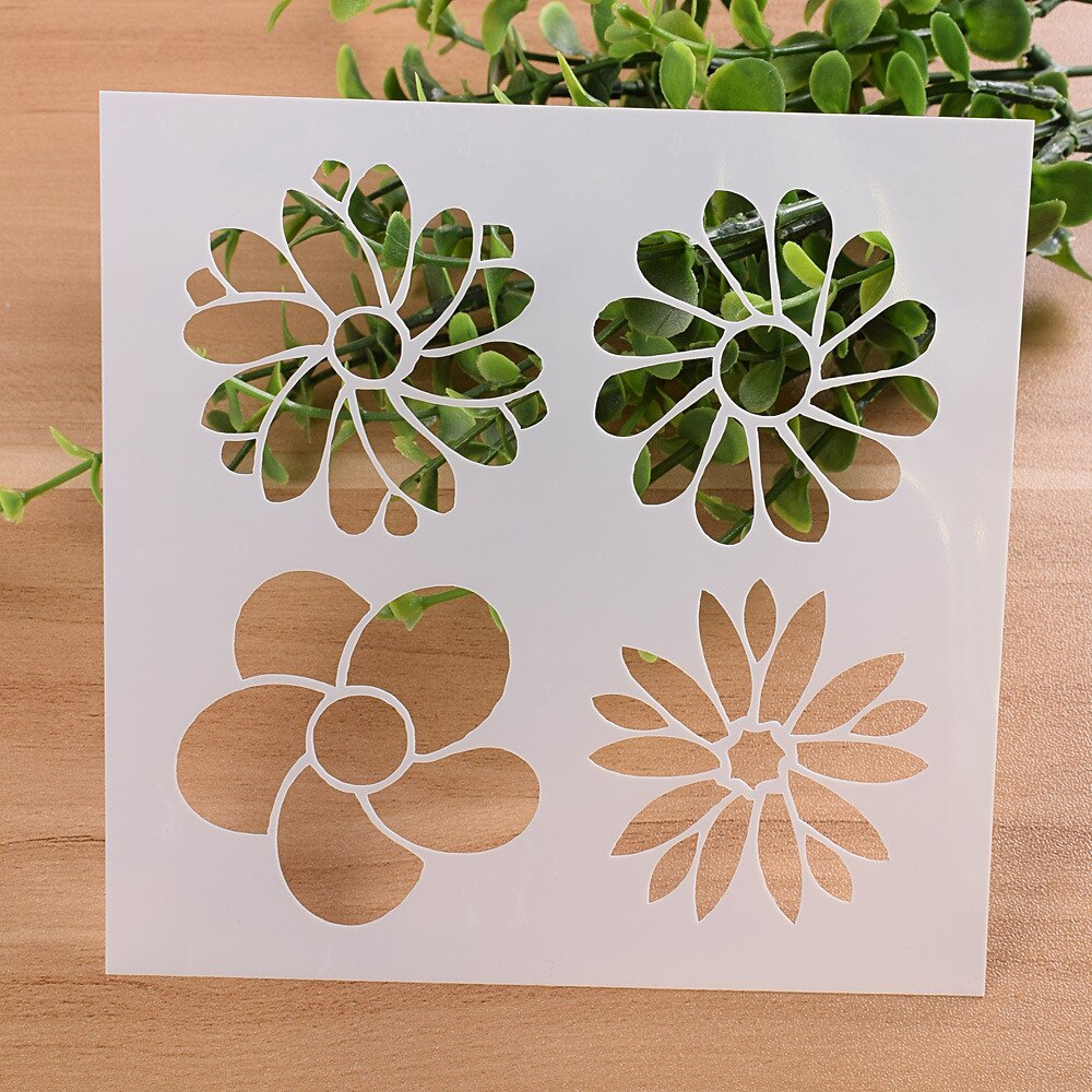 Hollow Craft Flower Pattern Layering Stencils For Walls Painting Scrapbooking Stamp Album Decor Embossing 9PCS/set