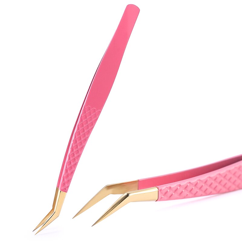 1 Pc biało-złoty pęseta do rzęs antystatyczna do przedłużania rzęs zestaw ze stali nierdzewnej Beauty precyzyjna pęseta narzędzia do makijażu: 18
