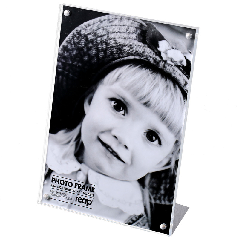 Reap Mag acrylic L-shape magnet desk sign holder card display stand table menu photo frame for store home restruant: 6365 130x180mm