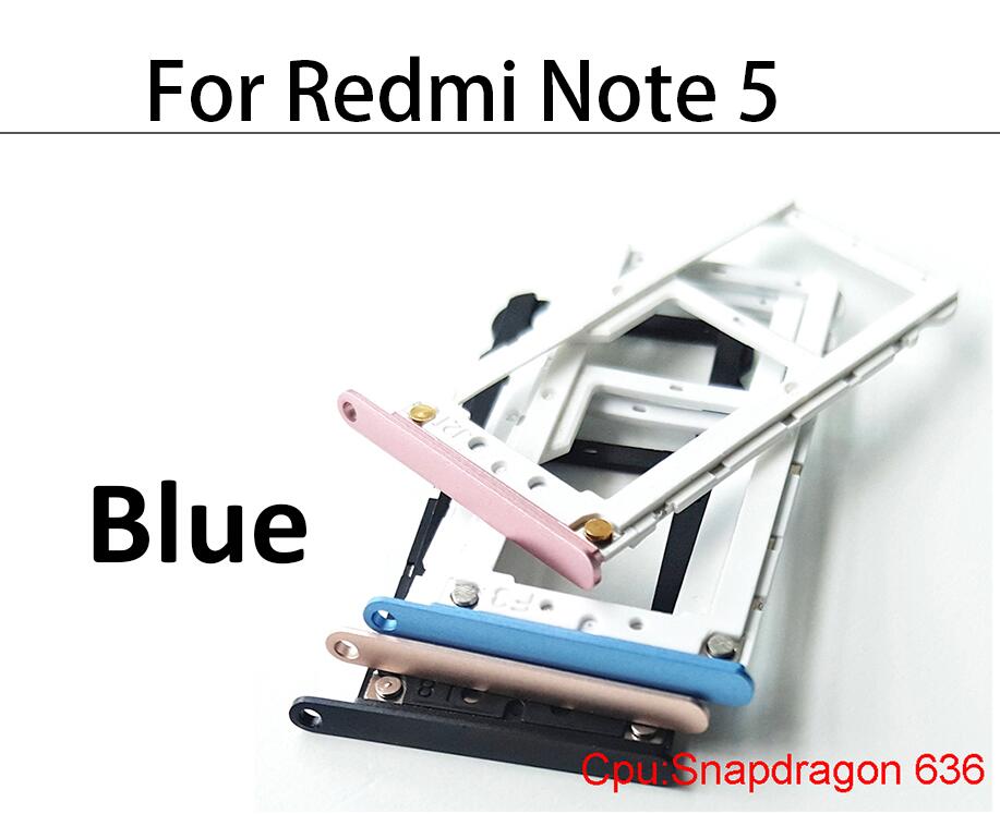 Bandeja de tarjeta SIM para Xiaomi Redmi Note 5, 6, 8, 7 Pro, piezas de repuesto, novedad: Redmi Note 5 blue