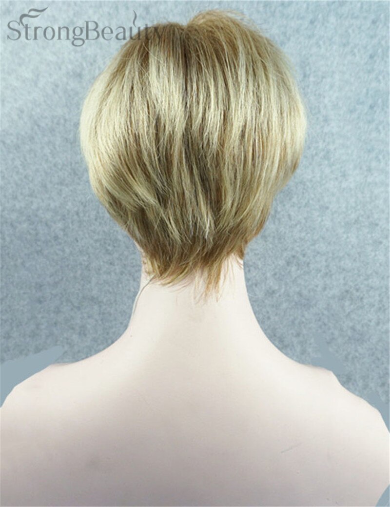 Strong Beauty Women Short Straight Wig Synthetic Capless Wigs
