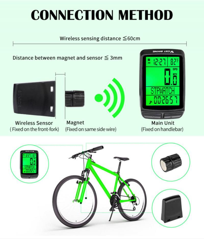 Road Bike Wireless Code Meter Multi-function Interface Waterproof Tachometer Riding Five Languages Mountain Bike Computer