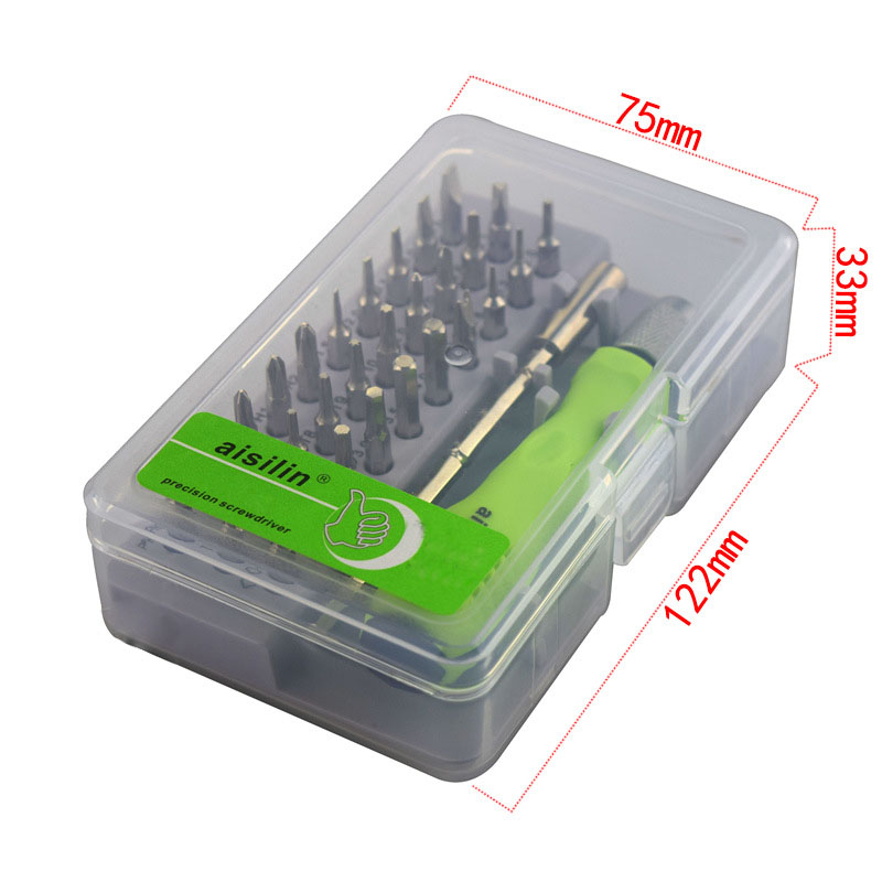 32 in 1 Precisie Verwisselbare Magnetische Schroevendraaier Set Mini Schroevendraaier Bits Reparatie Gereedschap Kit Set 7389C