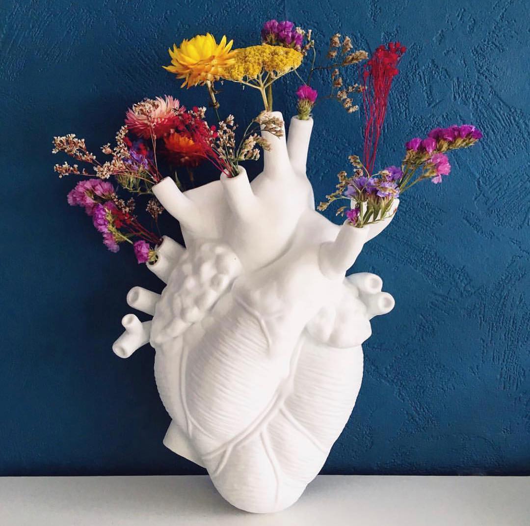 Anatomisches Herz bilden Blume Vase nordisch Stil Blume Topf Getrocknete Vasen Skulptur Schreibtisch Blumentopf für Wohnkultur Ornament