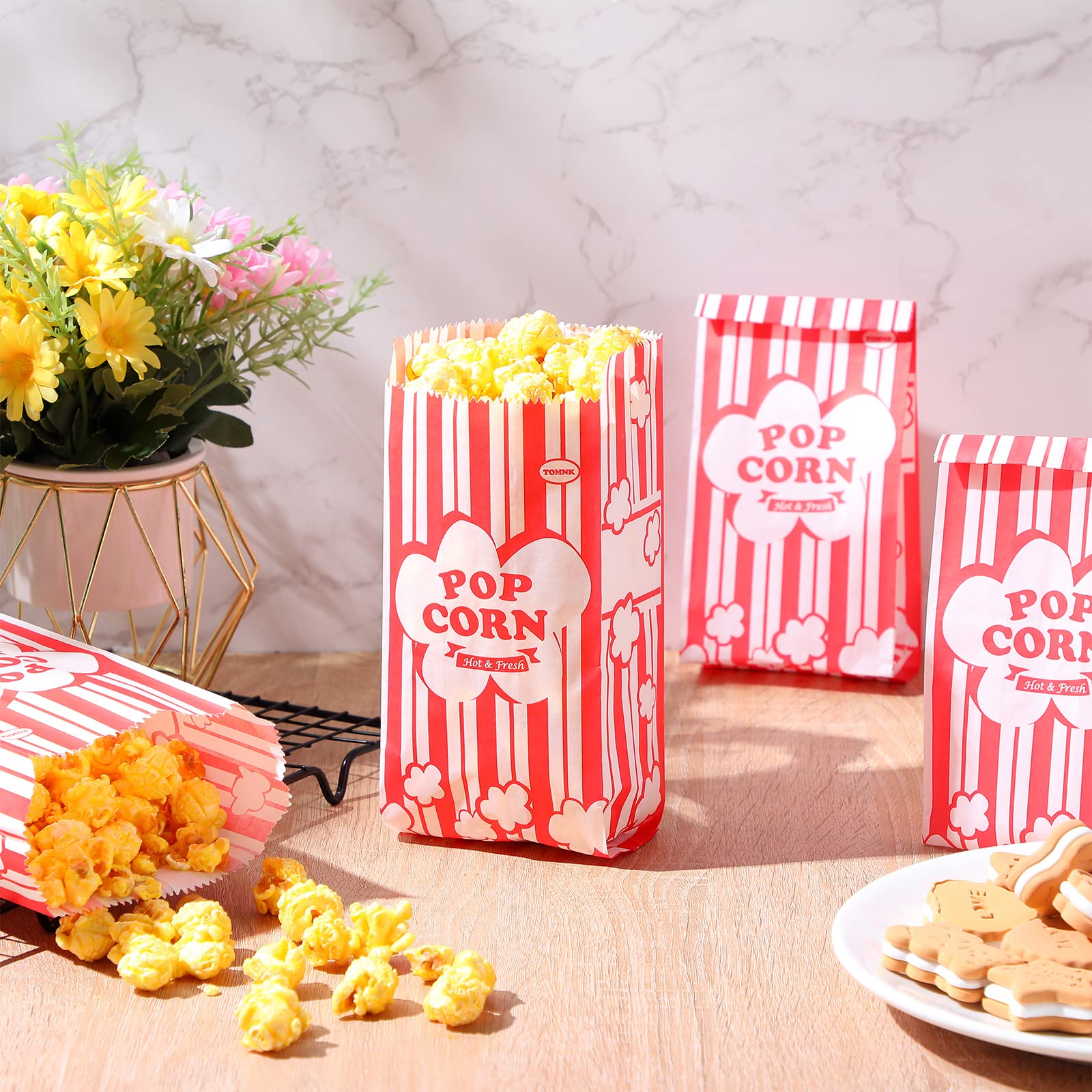 Popcorn emballagepose karnevalstriber poser bulk takeaway mad kopper snack papirposer papir små mini godbidder beholdere forsyninger