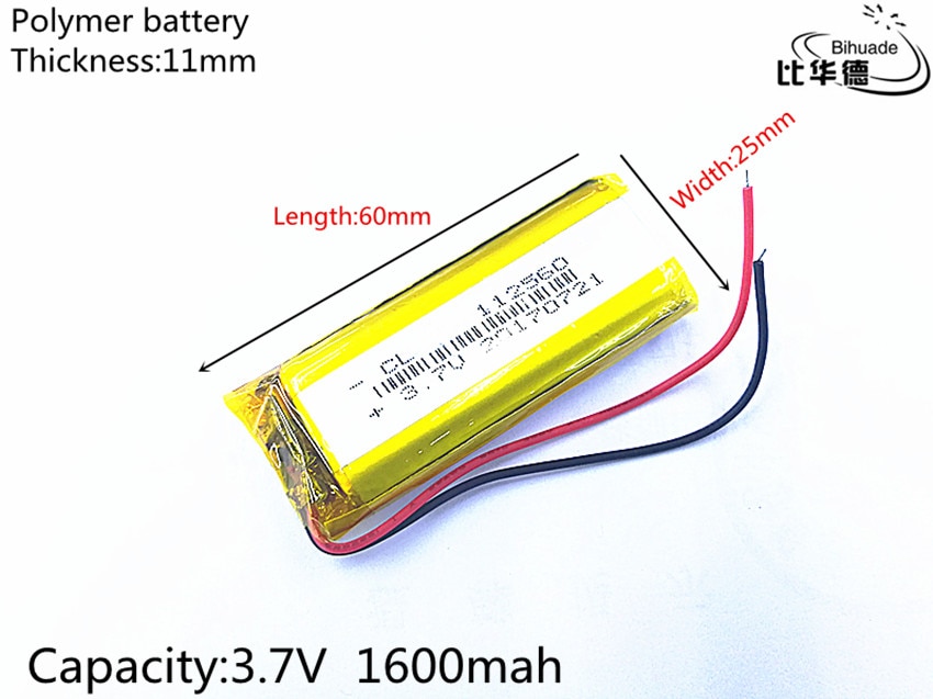 Liter energy battery 3.7V 1800mAh 112560 Lithium Polymer Rechargeable Battery Accumulator Li ion lipo cell