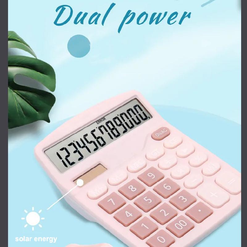 12 Bit Large Lcd Display Solar And Battery Dual Power Desktop Calculator Standard Functional Calculator Suitable For Home Office