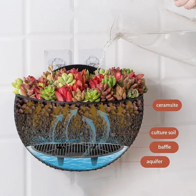 Blumentopf, exquisiter Wandkorb aus Kunststoff, Blumentopf zum Aufhängen, für Höhle Außenbereich, Garten, Balkon, Pflanzgefäß, Eimer, Heimdekoration