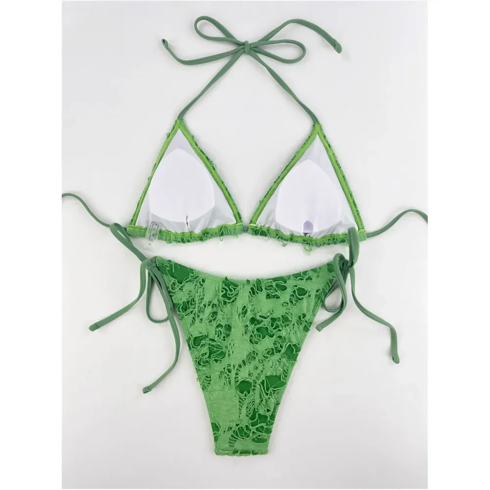 Bañador gótico Grunge para mujer, Micro Bikini desgastado Y2K, trajes de baño Halter con tirantes y cordones, tendencia Punk, novedad de 2023.traje de baño con faja reductora,vestidos de baño mujer envio gratis,tangas