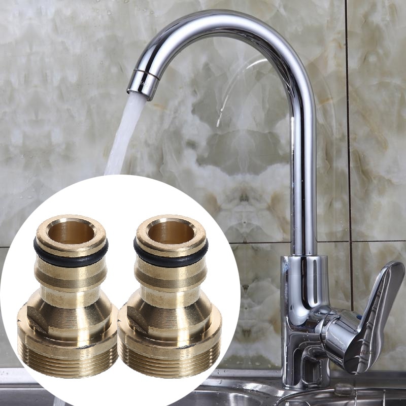 Universal Kitchen Tap Male Connector Solid Brass Quick Connector Adaptor Mixer Garden Water Hose Pipe Tap Bathroom Faucet Spouts