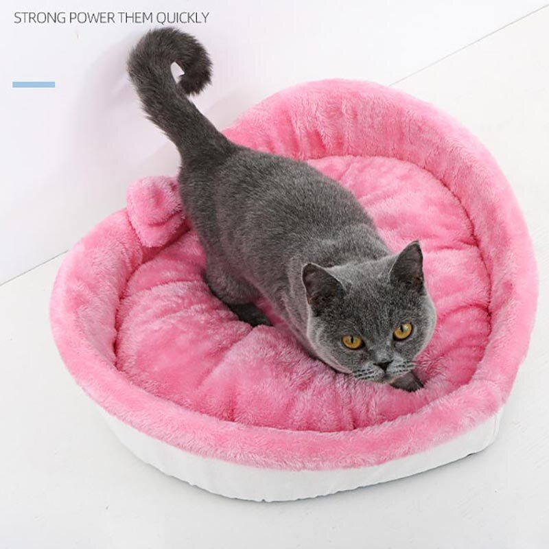 Pet Cat Bed Kennel Heart-shaped Dog Winter Warm Sleeping Bag Super Soft Puppy Cushion Mat Portable Pet Nest for Cat Dog Supplies