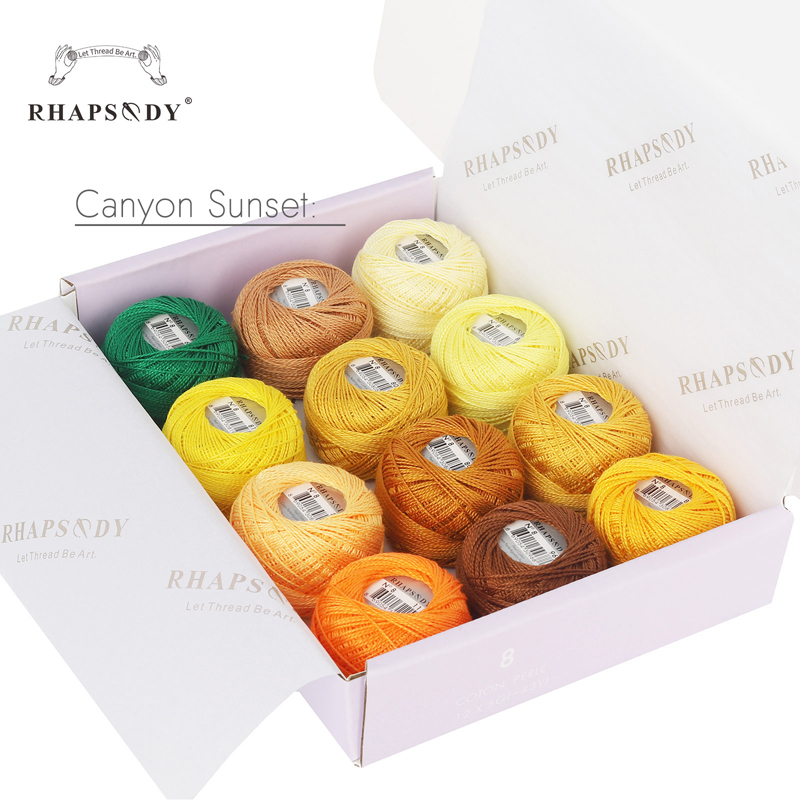 Rhapsody Premium Größe 8 Perle Baumwolle Stickerei Gewinde 12 Bals Für Kreuz Stich DIY Häkeln Versengt Mercerisierter Ägyptischer Baumwolle