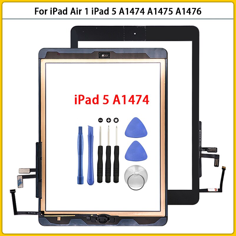 9.7“ For iPad Air 1 iPad 5 A1474 A1475 A1476 Touch Screen Panel Sensor Lcd Front Outer Glass TouchScreen With Button Replace