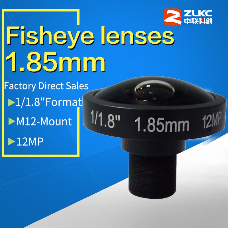 Cctv Lens 1/1. 8 "F2.0, 1.85 Mm Fish Eye Lens, Lens Voor Cctv Bewakingscamera 'S, 12 Megapixel Hd Lens M12 Mount