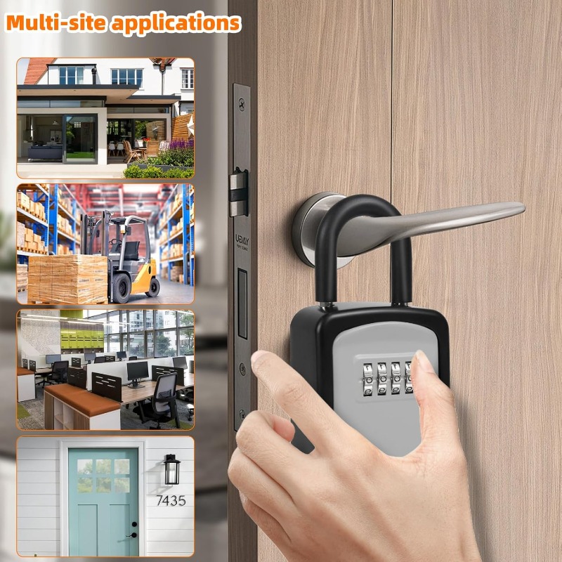 Key Safe Portable Wall Mounted with Removable Lock Box Suitable for Home Garage School Indoor and Outdoor Waterproof Key Cabinet