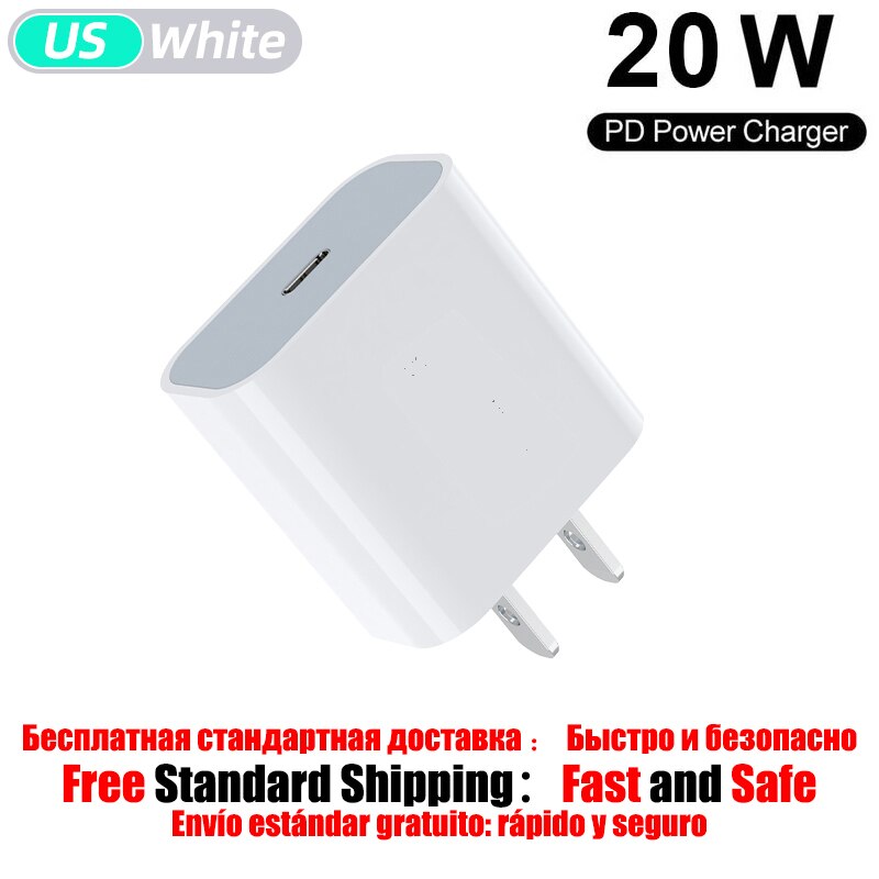 20w Pd Usb C ładowarka dla Iphone 12 Pro Max 11 Xs Xr 8 szybka ładowarka typu C Qc 3.0 dla Xiaomi Huawei Samsung telefon szybkie ładowanie: 20W US Plug
