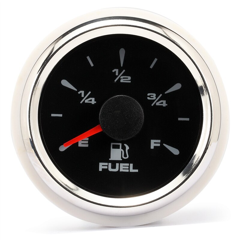 Boot Brandstofmeter 52mm Meter Olie Tank Niveau Indicator Zwart Wit Gezicht fit Auto Vrachtwagen Boot met 8 kleur Backlight 9-32 v: Default Title