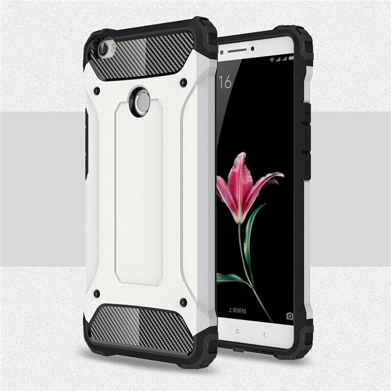 Voor Xiao mi mi max 2 3 case antiklopmiddelen Robuuste armor Hard Cover Voor Xiao Mi Mi max siliconen Telefoon Bumper Case Voor Xiao mi mi max: For Xiaomi Mi Max 3 / White