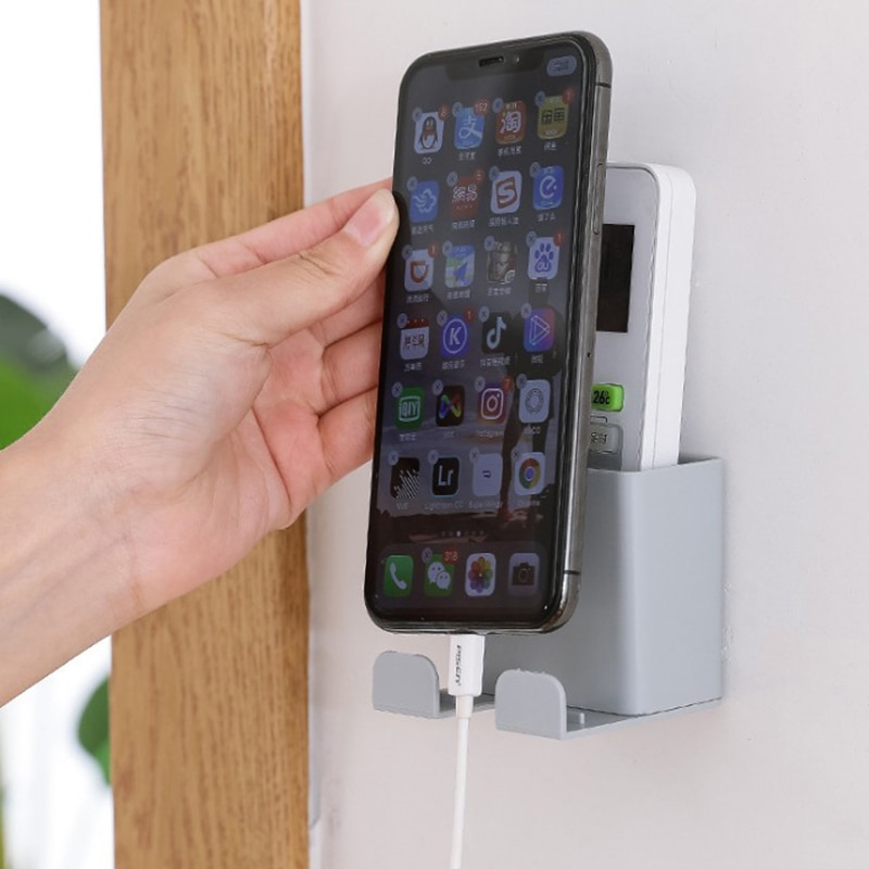 Caja de almacenamiento para mandos a distancia para TV, caja de almacenamiento para aire acondicionado, soporte para enchufe de teléfono móvil, organizador montado en la pared, contenedor de soporte, 1 Uds.
