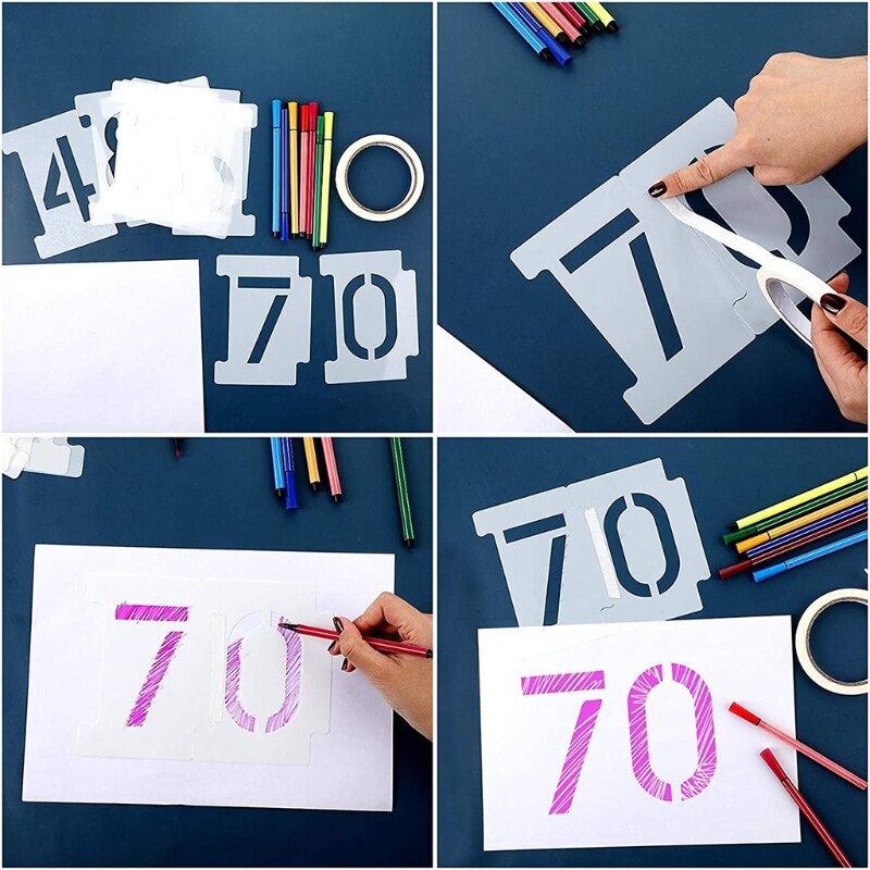 Brief Nummer Stencils 36 Pack Alfabet Letter Sjabl... Vicedeal
