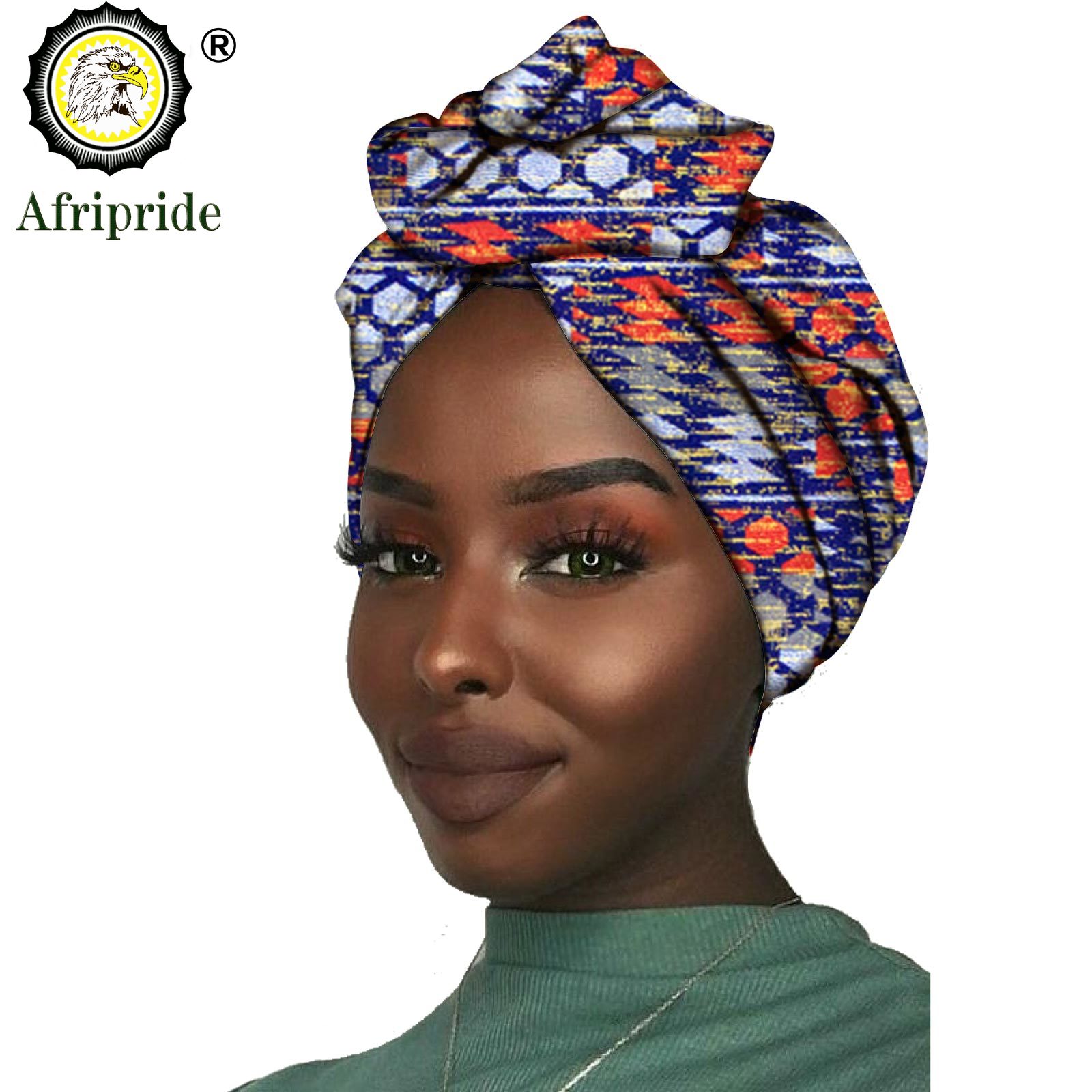 Nueva africana, diadema para mujer, tela de cera de algodón, pañuelo tradicional para la cabeza, turbante, cera de algodón puro AFRIPRIDE S001