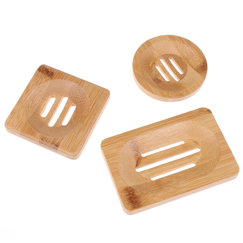 Jabonera de madera Natural de bambú soporte de bandeja de madera de jabón rejilla para guardar jabón caja de plato contenedor para baño plato de ducha baño