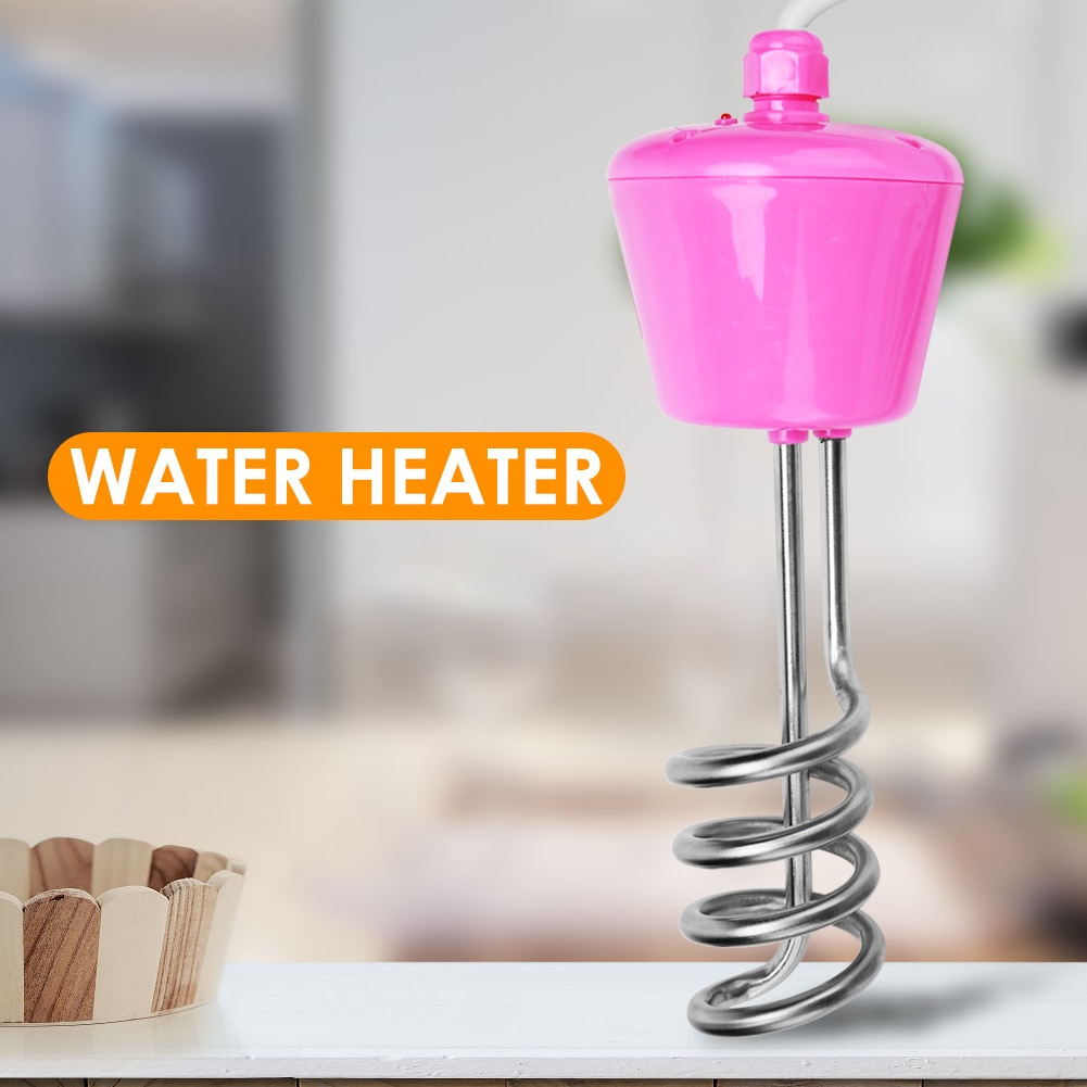 2500W Stainless Steel Electric Water Heater Mini Protable Rapid Heating Electric Floating Immersion Water Heater EU Plug